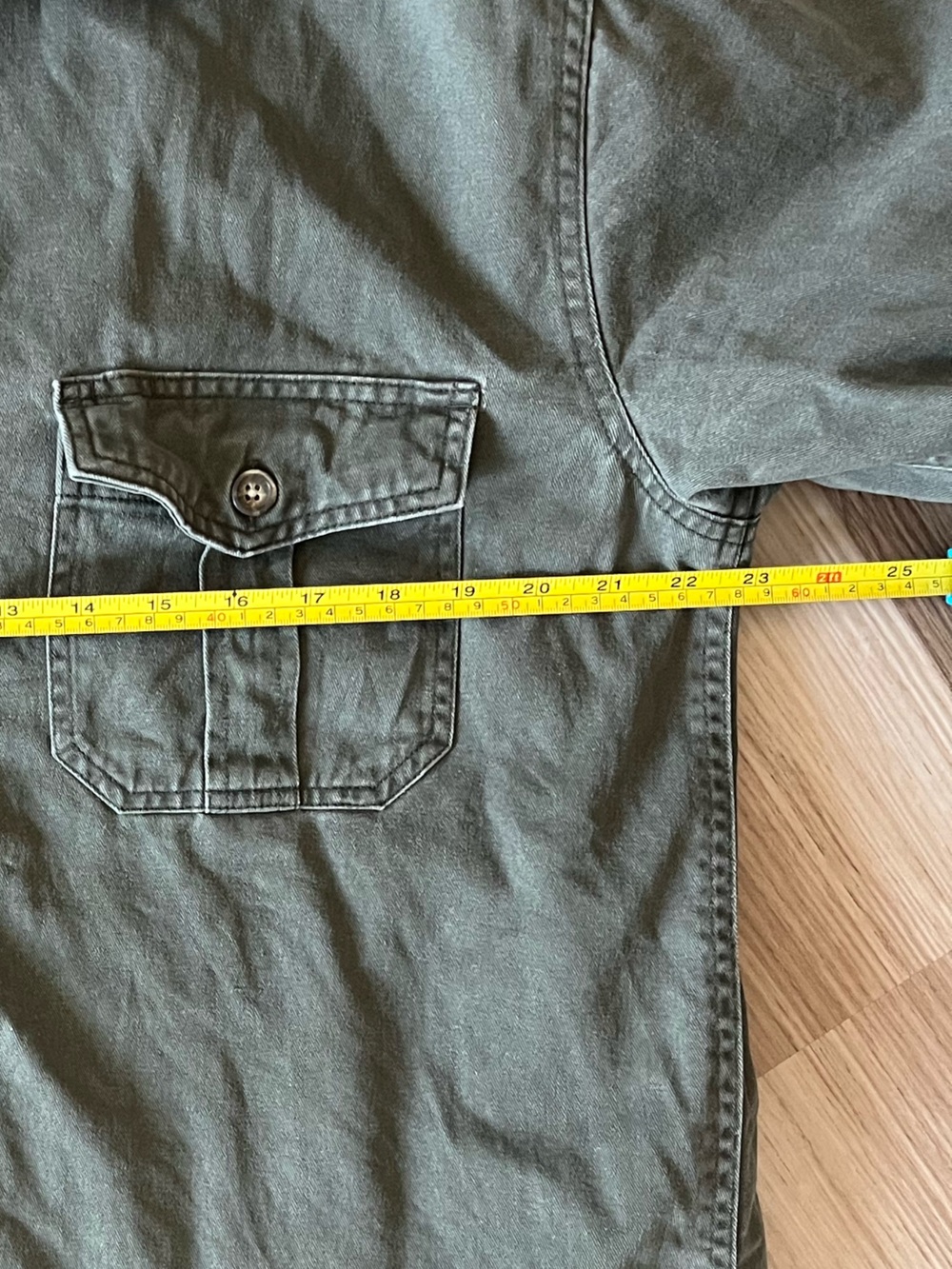 St. John’s Bay Fleece Lined Shirt Jacket Mens M Olive Green Cotton Shacket - Picture 8 of 9